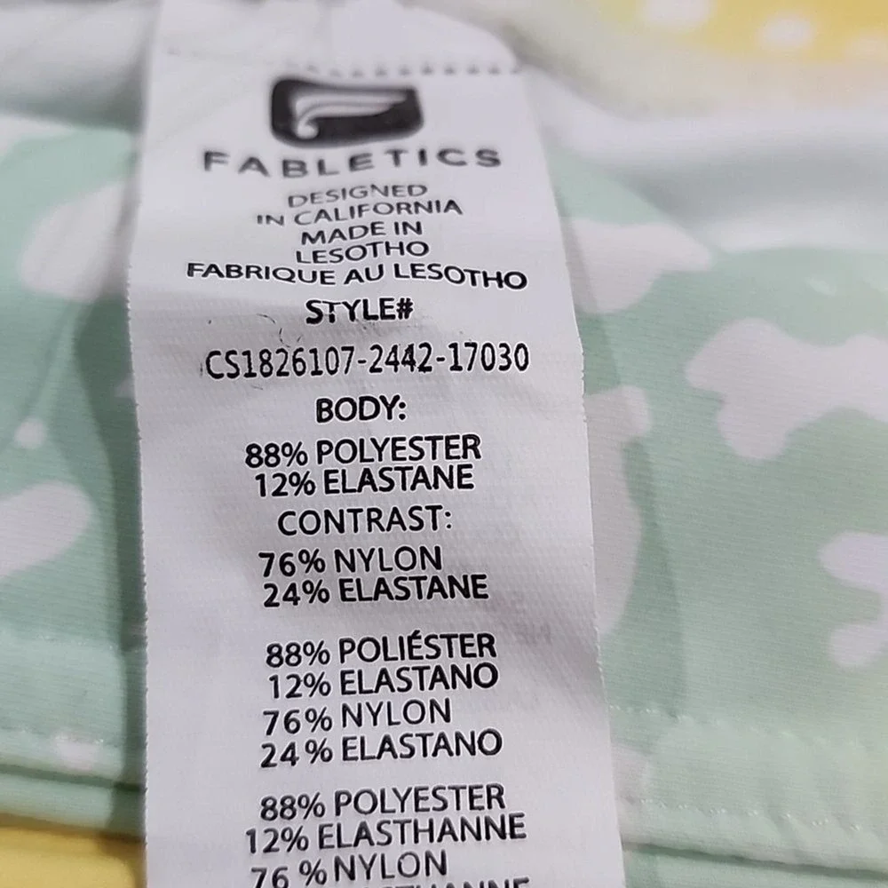 Fabletics Salar Capri Leggings Womens Small Yellow Mint PowerLite Yoga Workout